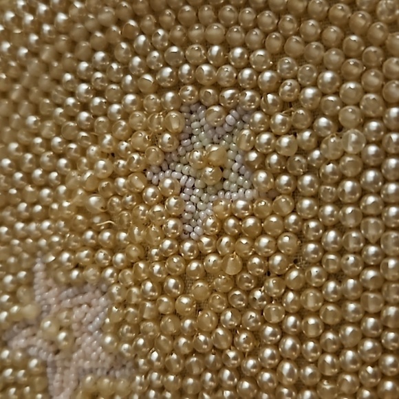 VTG LA REGALE Pearl Star Beaded Coin Zipper Castlecore Clutch Purse - Picture 4 of 8